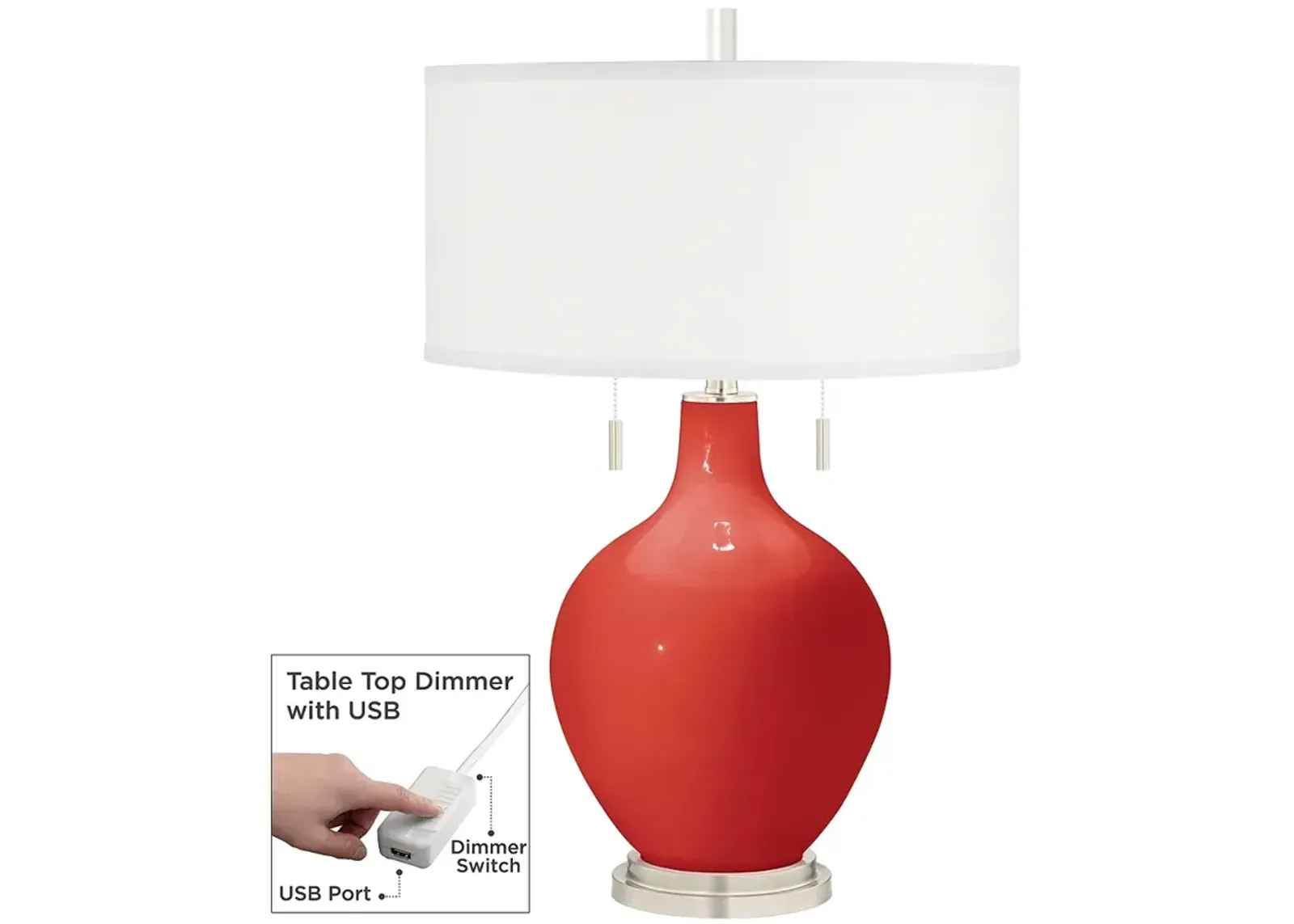 Cherry Tomato Toby Table Lamp with Dimmer