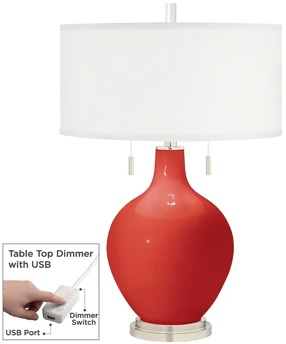 Cherry Tomato Toby Table Lamp with Dimmer