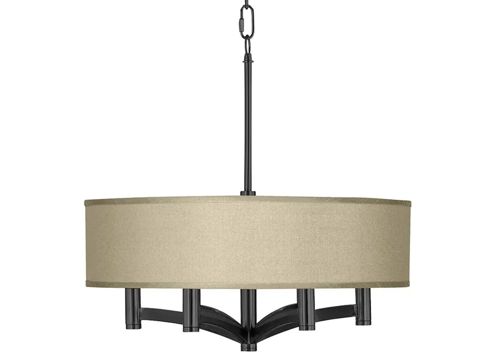 Sesame Faux Silk Ava 6-Light Black Pendant Chandelier