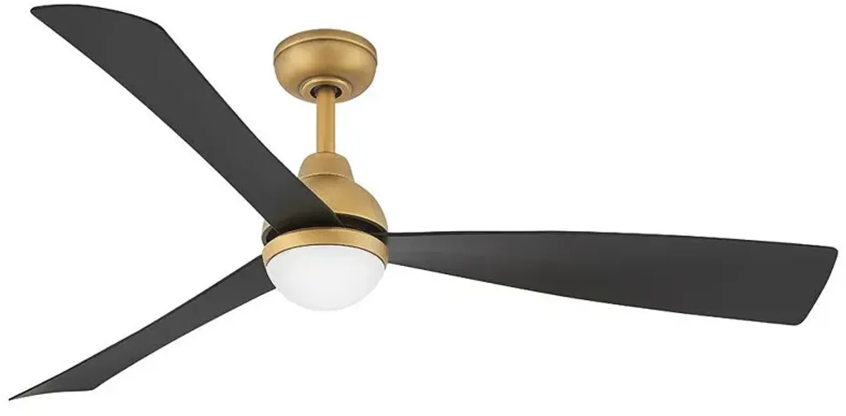 56" Hinkley Una Heritage Brass 3-Blade LED Smart Ceiling Fan