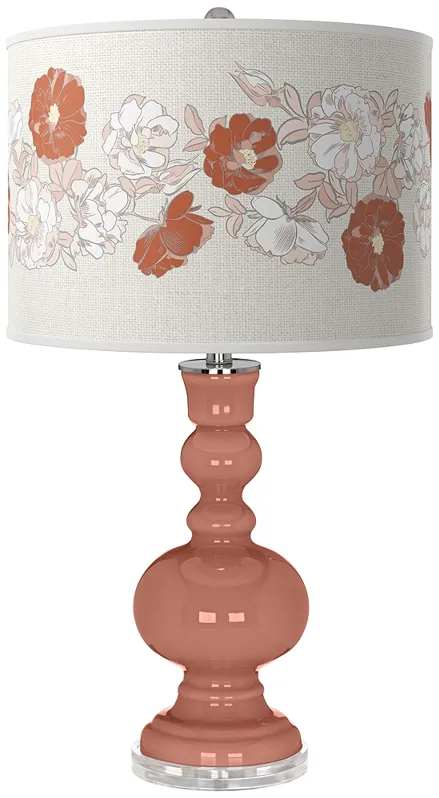 Rojo Dust Rose Bouquet Apothecary Table Lamp