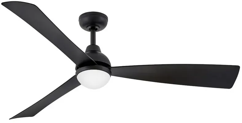 56" Hinkley Una Matte Black 3-Blade LED Smart Ceiling Fan