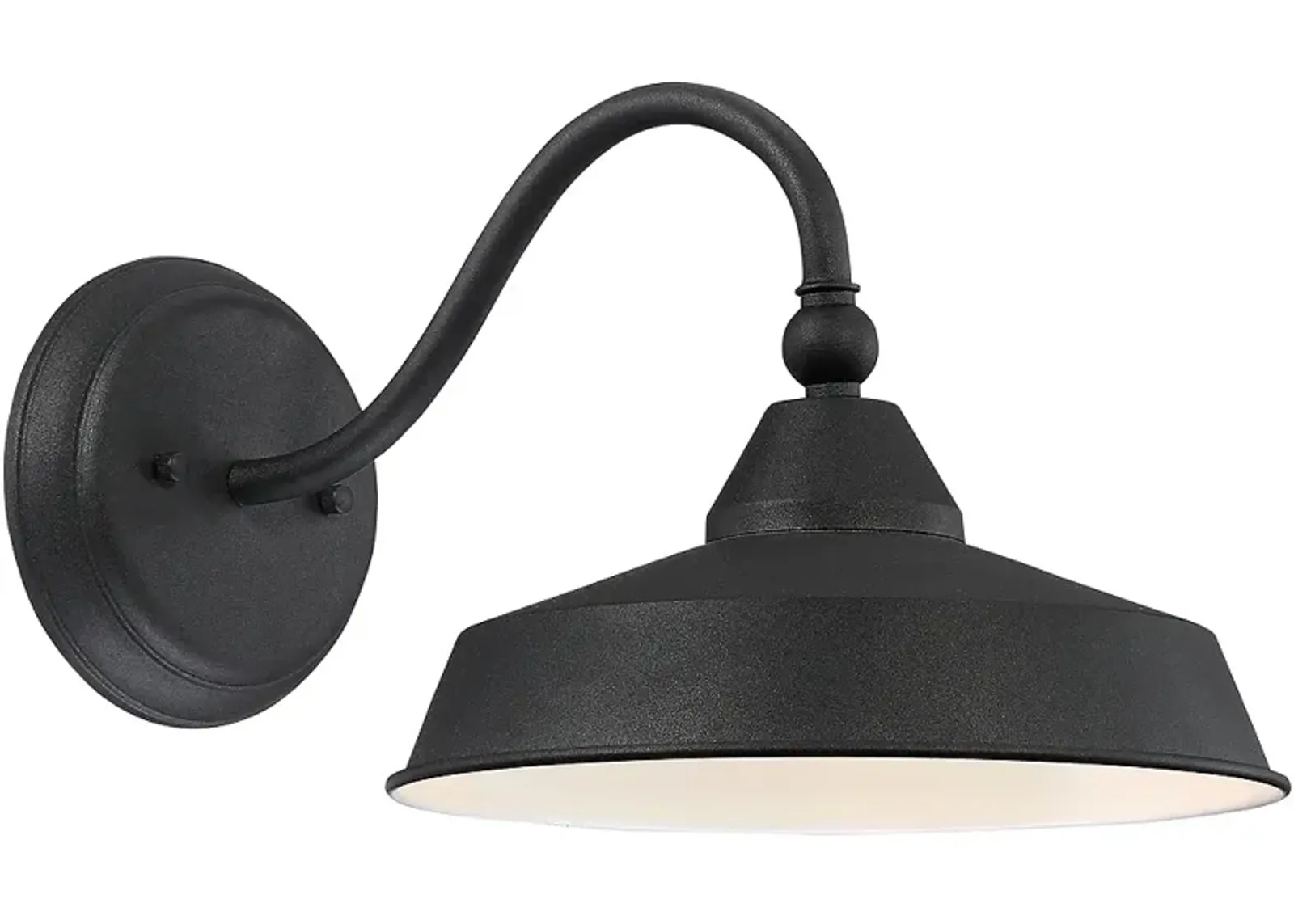 Willard 8 3/4" High Textured Black LED Barn Light Wall Sconce