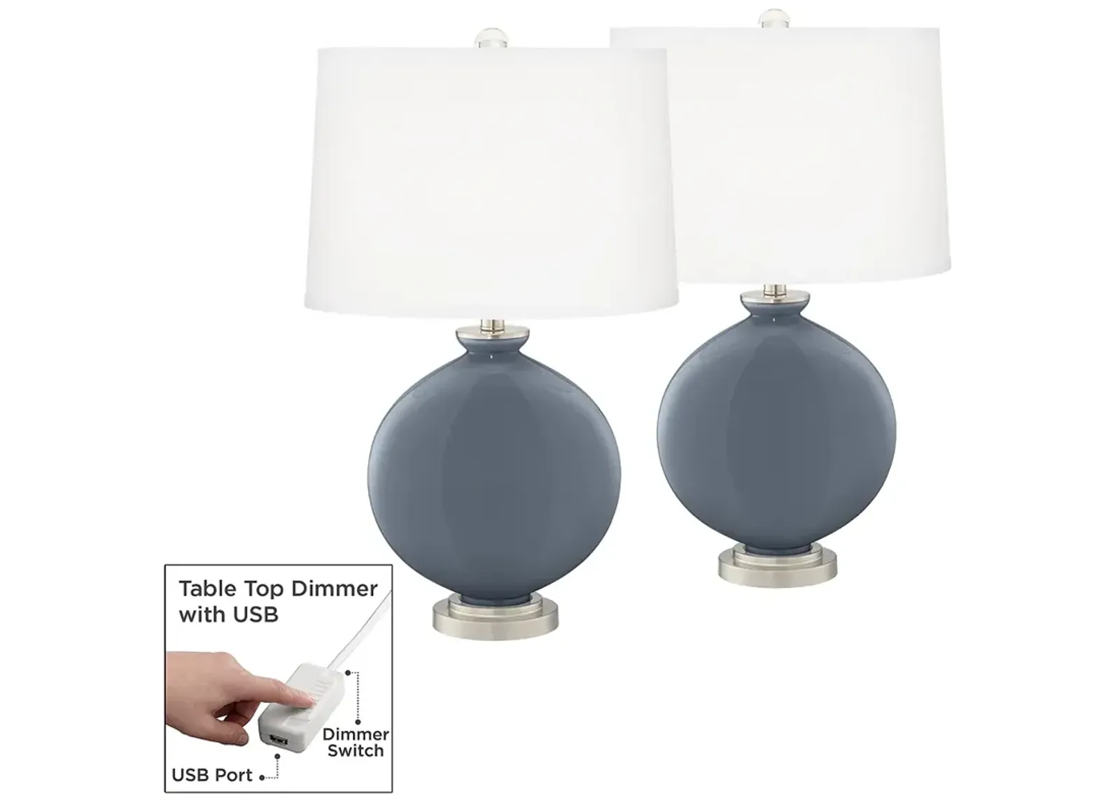 Granite Peak Carrie Table Lamp Set of 2 with Dimmers