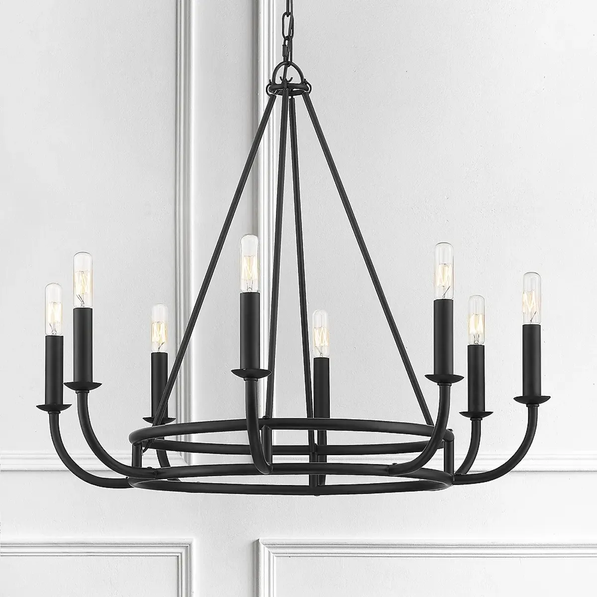 Bailey 8 Light Matte Black Chandelier