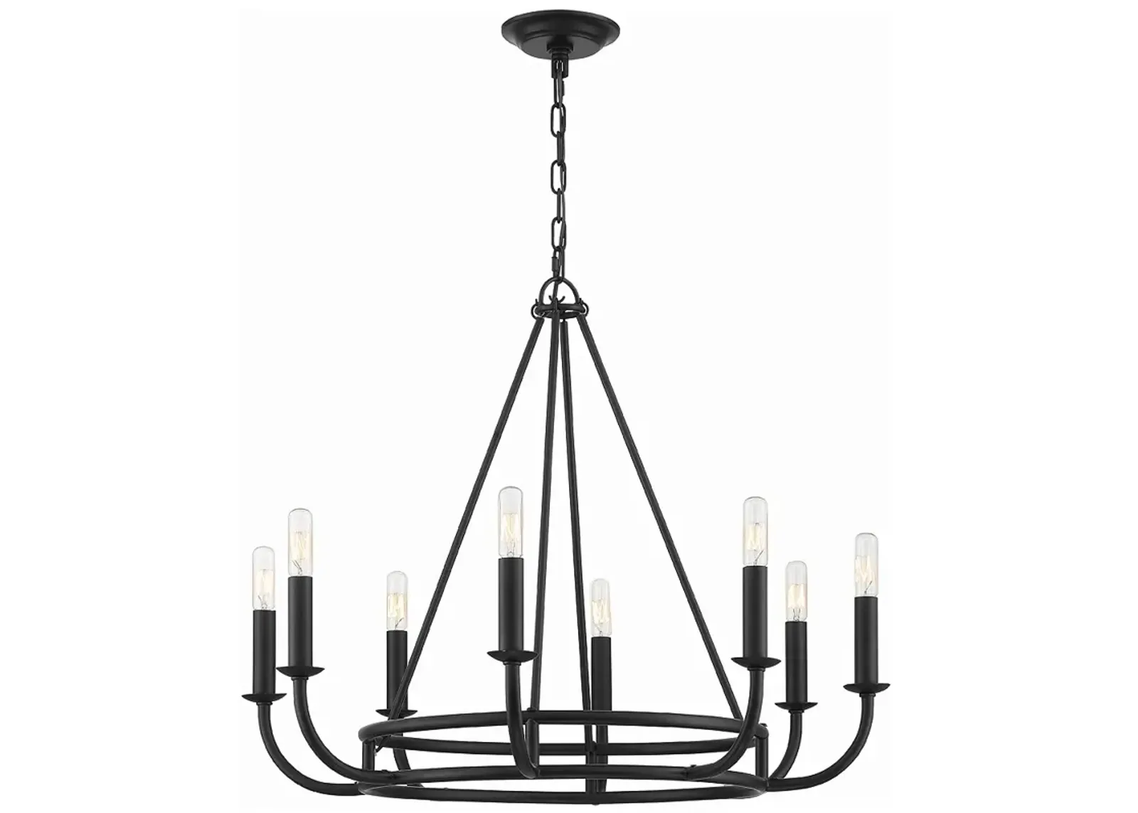 Bailey 8 Light Matte Black Chandelier