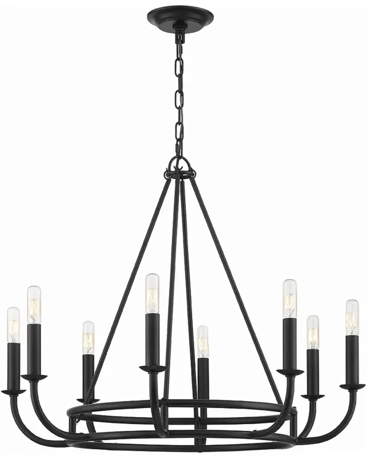 Bailey 8 Light Matte Black Chandelier