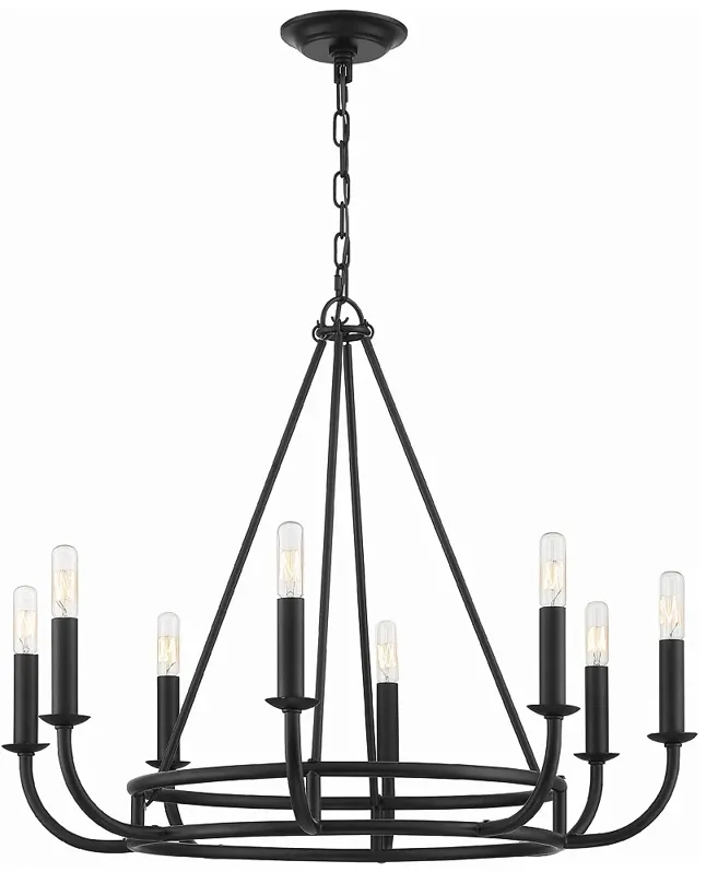 Bailey 8 Light Matte Black Chandelier