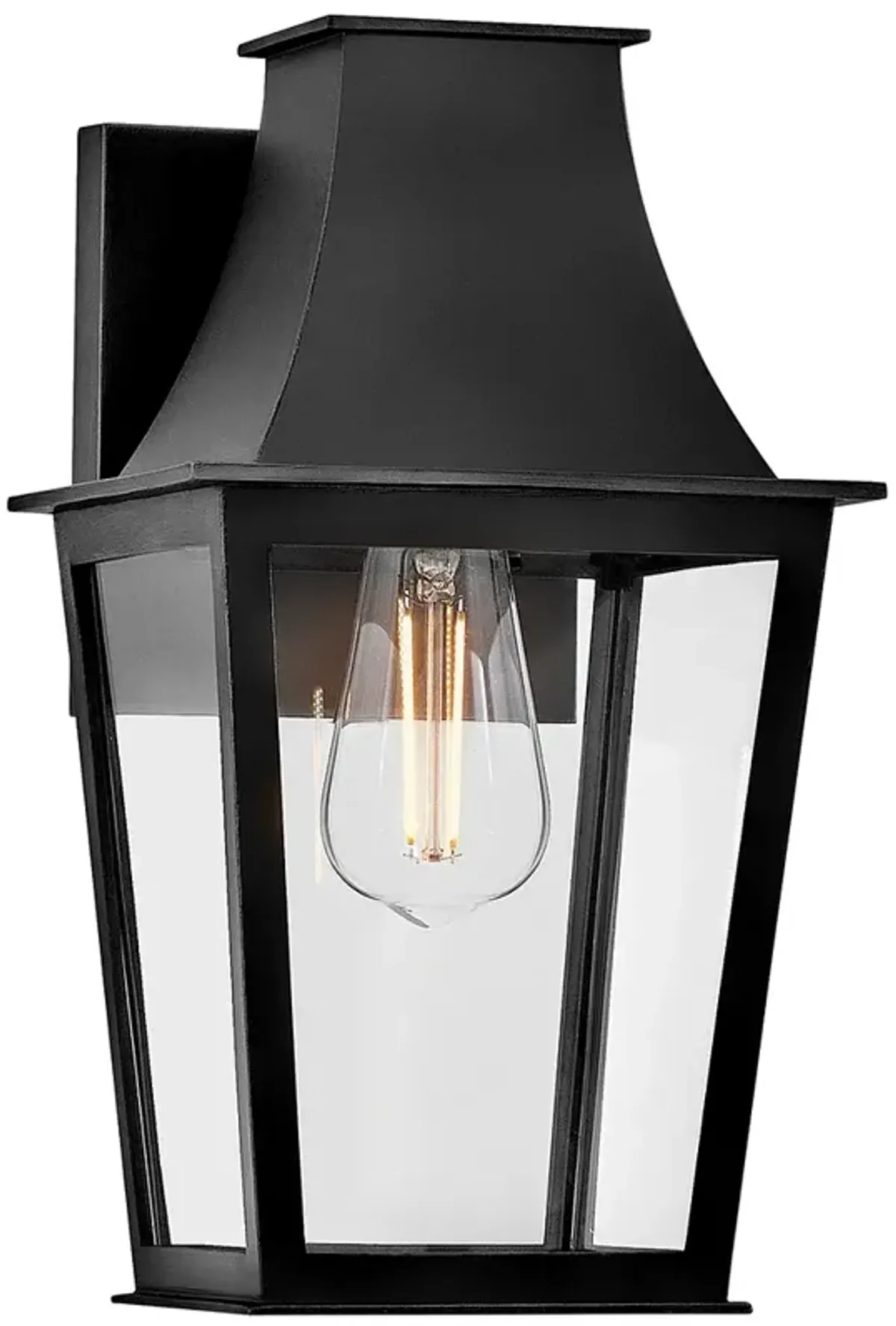 Hinkley Outdoor Georgetown Small Wall Mount Lantern 7" Black