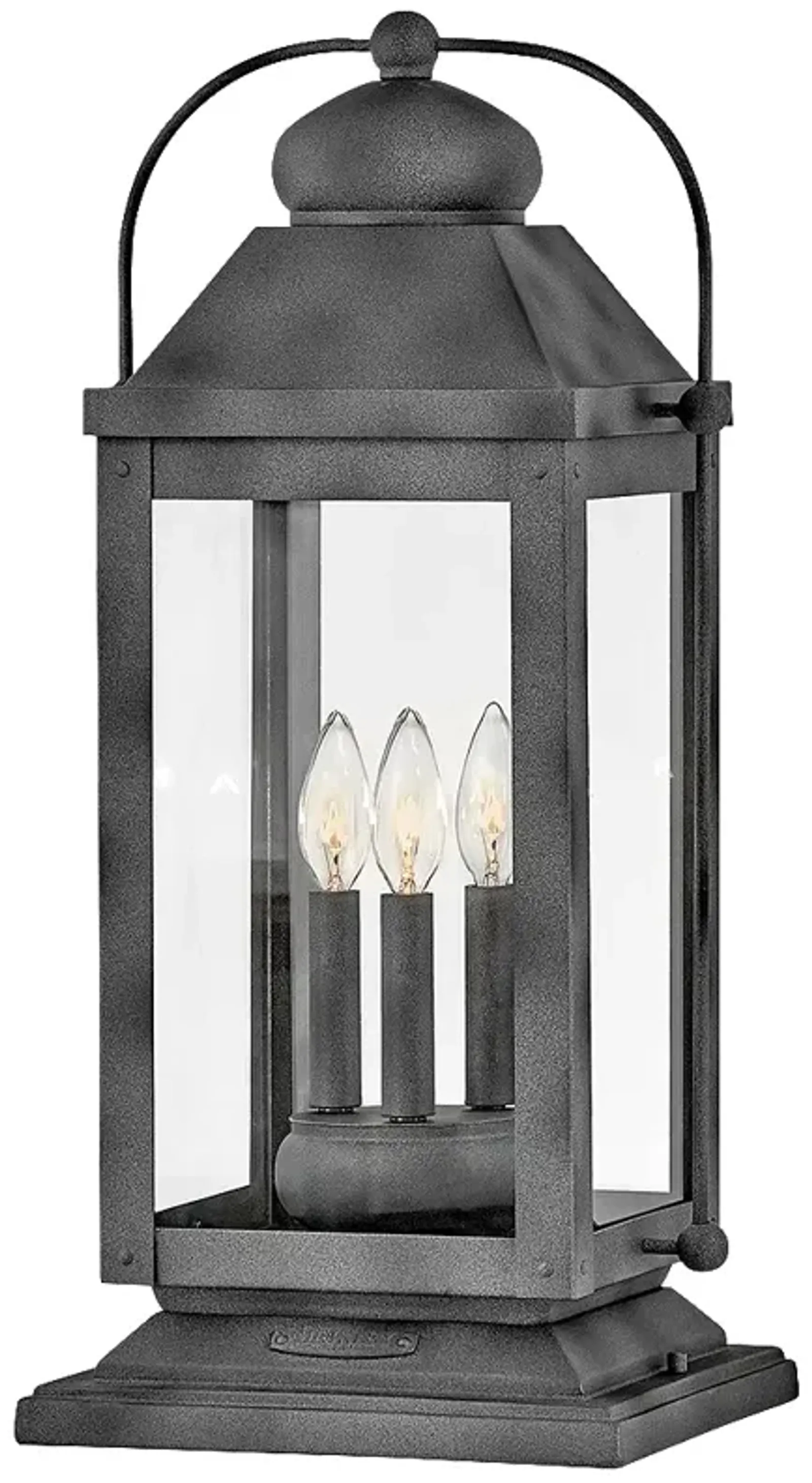 Anchorage 23 1/2" High Aged Zinc Outdoor Pier Mount Lantern