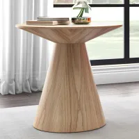 Wesley 23 1/2" Wide Oak Veneered Wood Round Side Table
