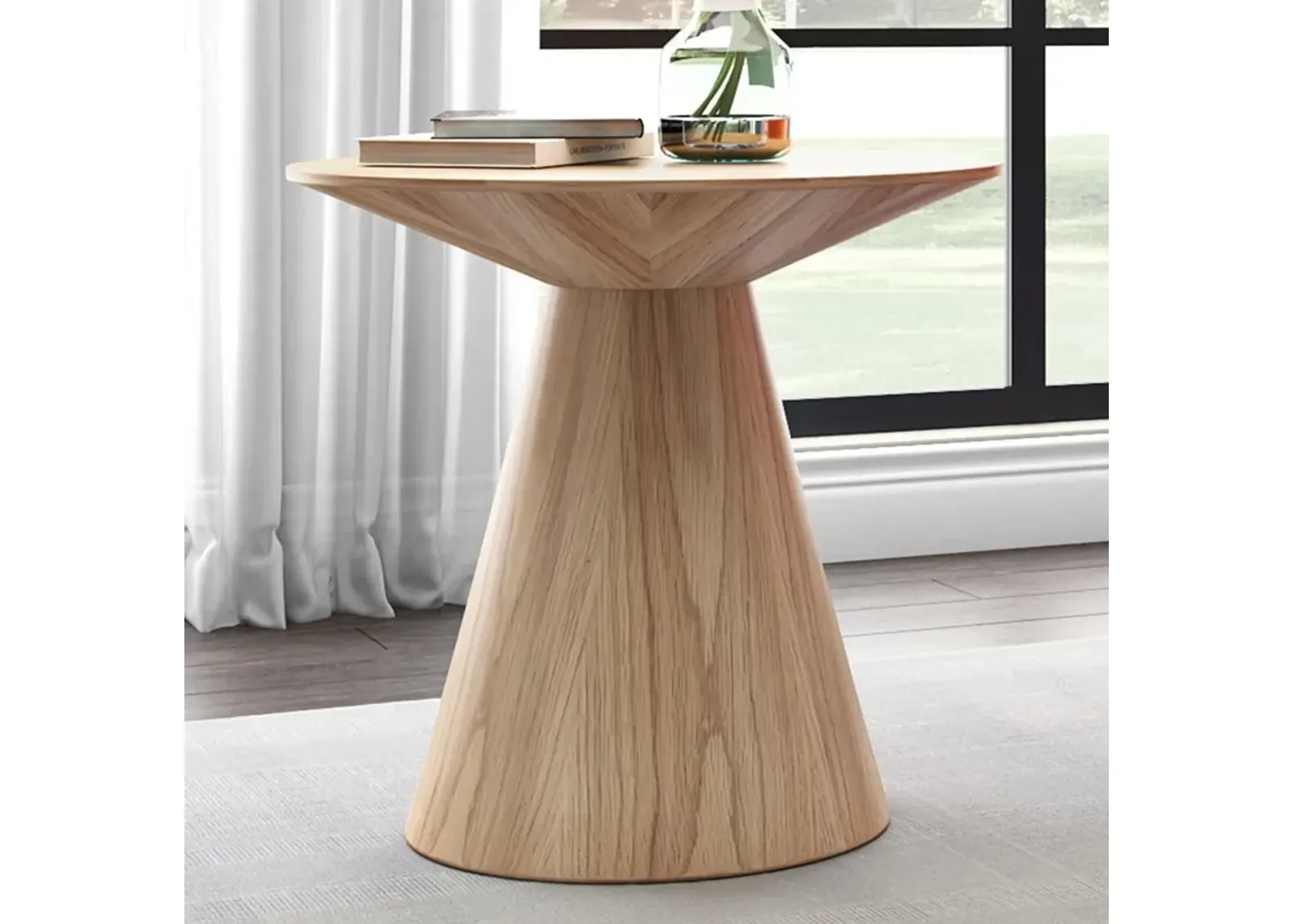 Wesley 23 1/2" Wide Oak Veneered Wood Round Side Table