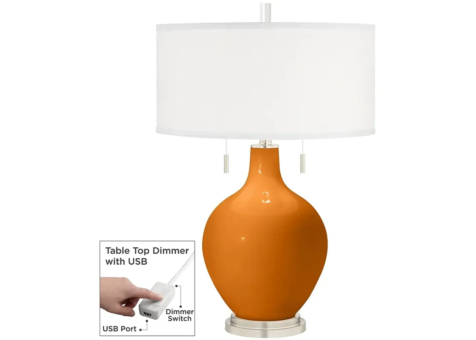 Cinnamon Spice Toby Table Lamp with Dimmer