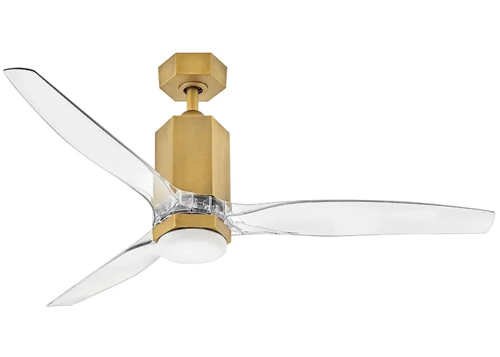 52" Hinkley Facet Heritage Brass LED Smart Outdoor Ceiling Fan