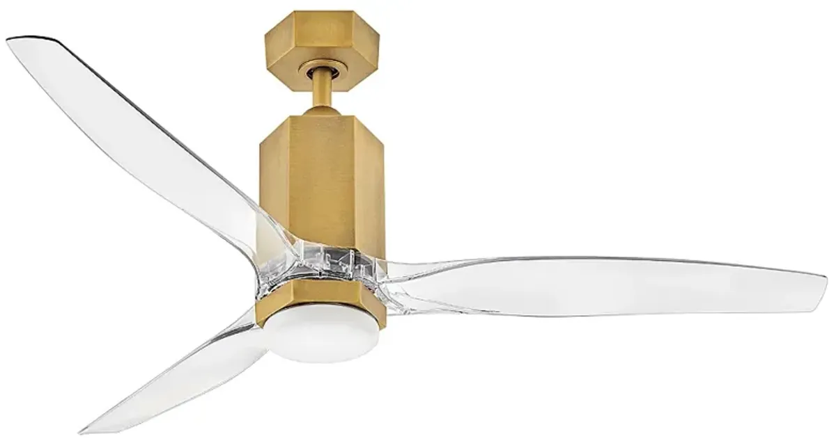 52" Hinkley Facet Heritage Brass LED Smart Outdoor Ceiling Fan