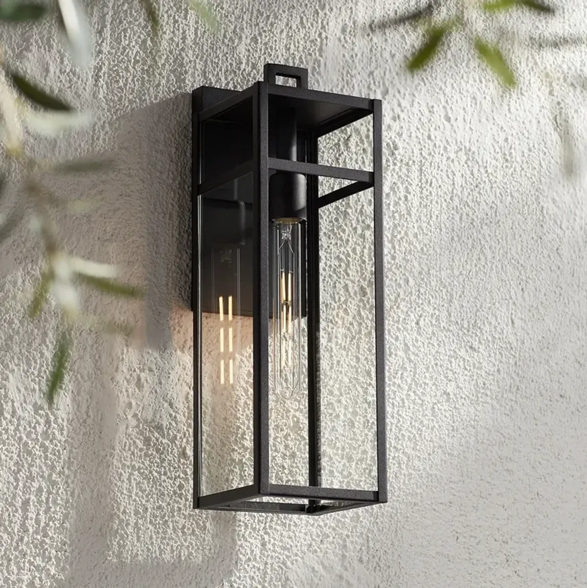 San Lucas 18 3/4" High Sand Black Outdoor Wall Light