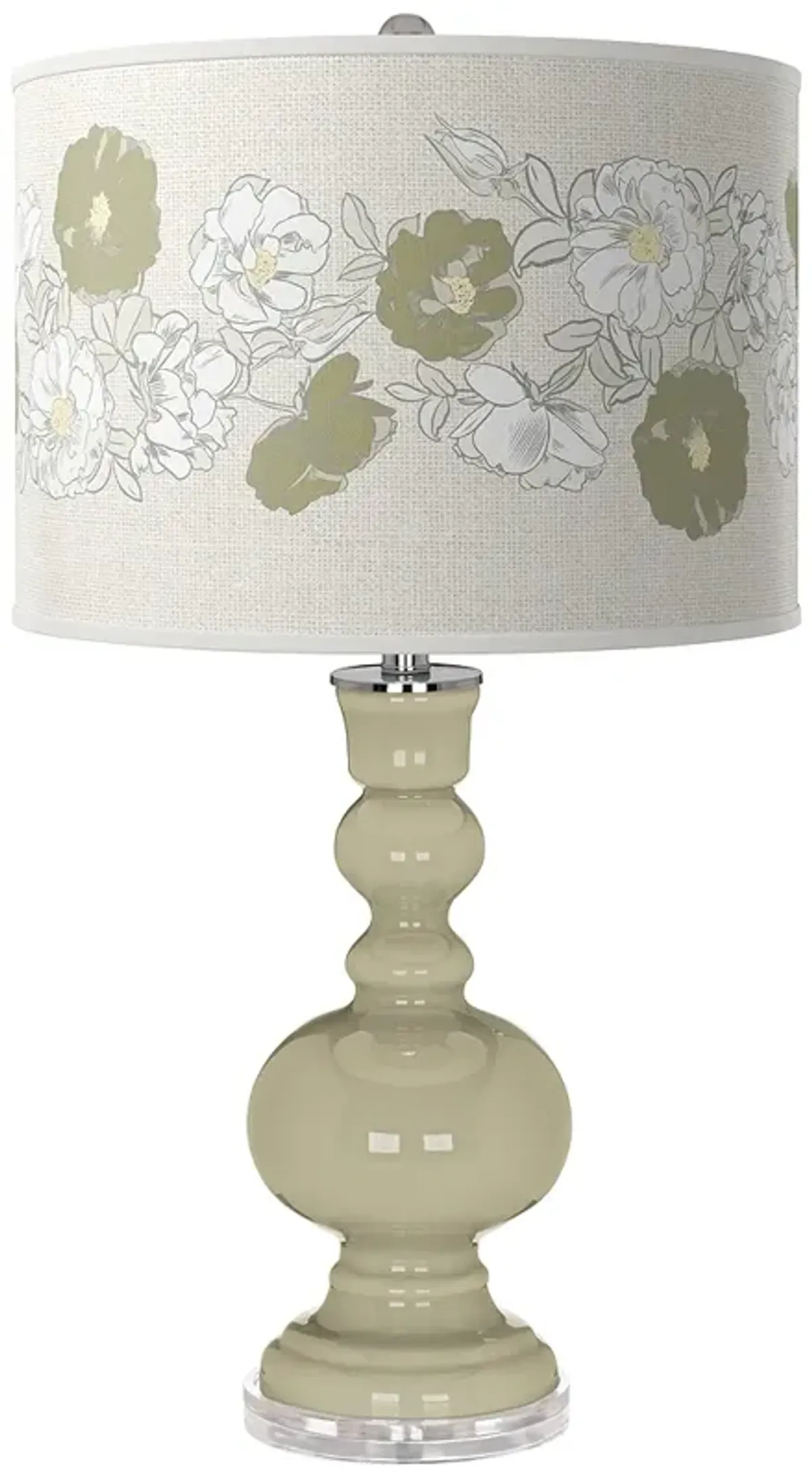 Sage Rose Bouquet Apothecary Table Lamp