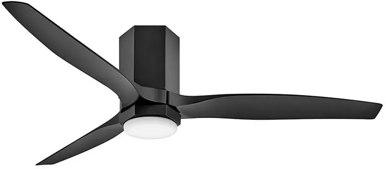 52" Hinkley Facet Matte Black LED Smart Outdoor Ceiling Fan