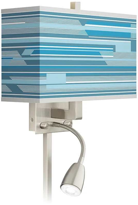Urban Stripes Giclee Glow LED Reading Light Plug-In Sconce