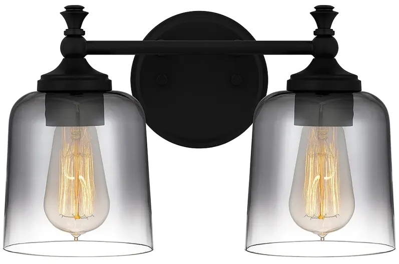 Jenson 2-Light Matte Black Vanity Light