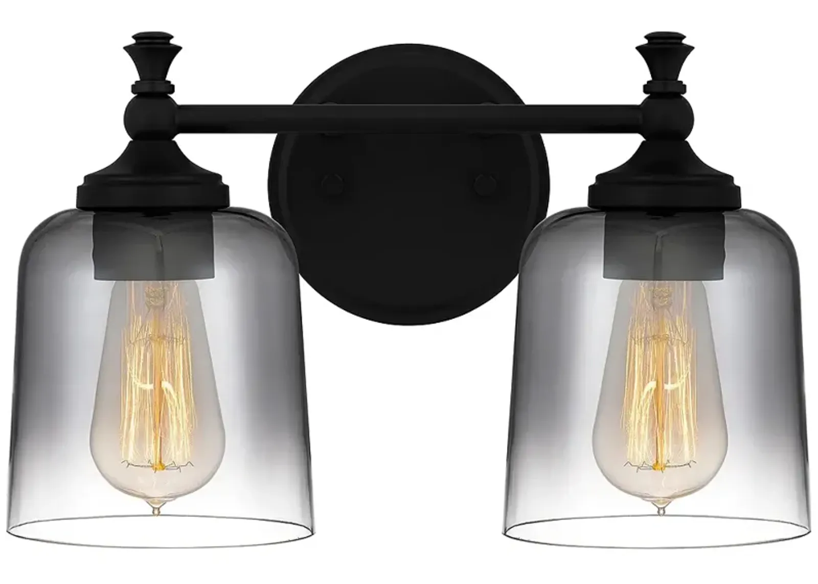 Jenson 2-Light Matte Black Vanity Light