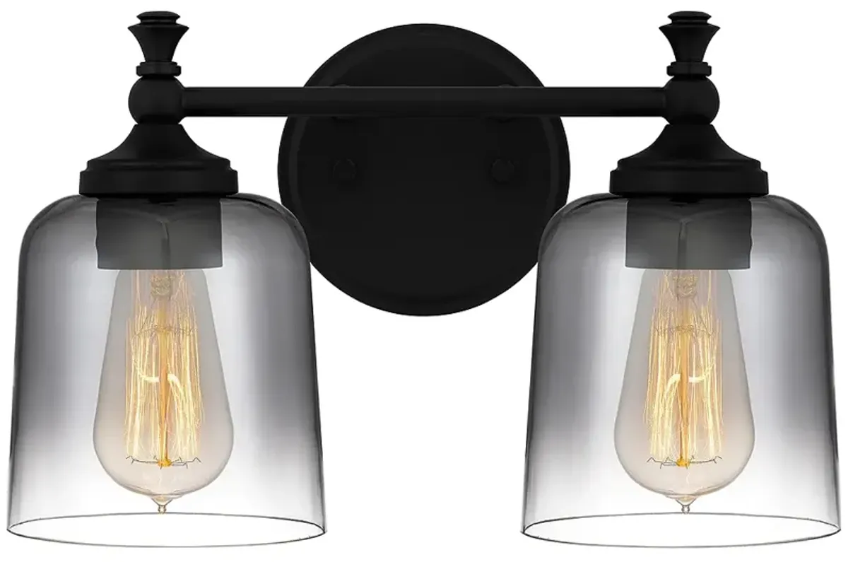 Jenson 2-Light Matte Black Vanity Light