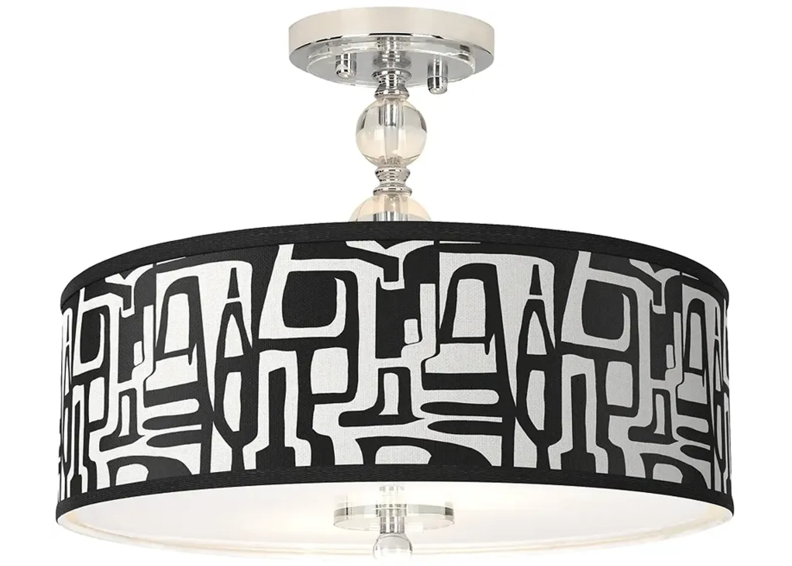 Tempo Giclee 16"W Chrome Semi-Flush Ceiling Light