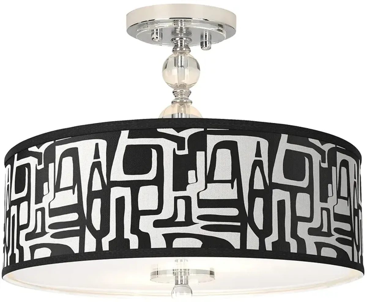 Tempo Giclee 16"W Chrome Semi-Flush Ceiling Light