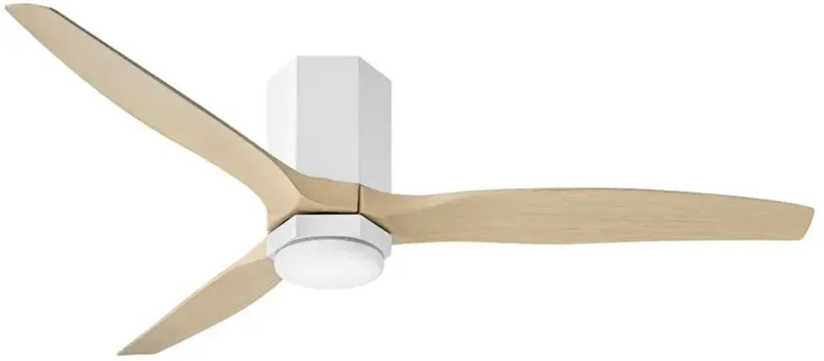 52" Hinkley Facet Matte White LED Smart Outdoor Ceiling Fan