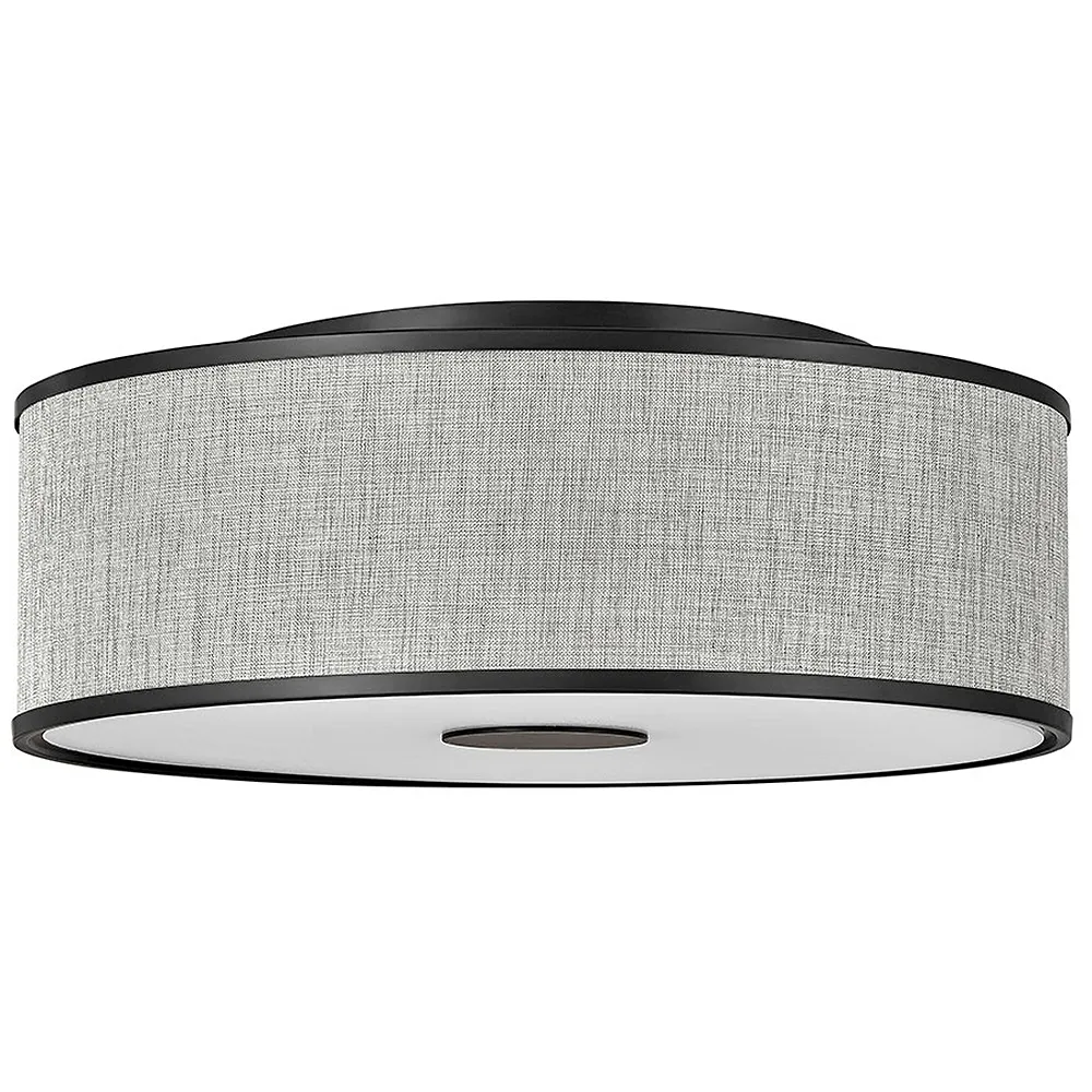 Halo 24 1/4" Wide Black Ceiling Light with Gray Shade