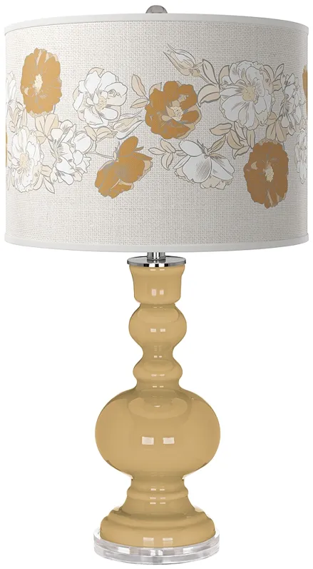 Empire Gold Rose Bouquet Apothecary Table Lamp