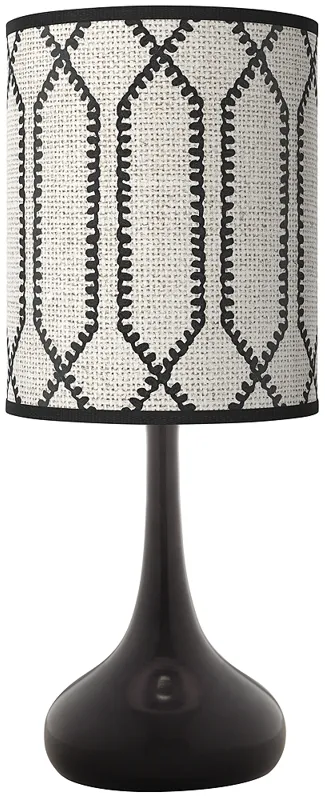 Rustic Chic Giclee Black Droplet Table Lamp