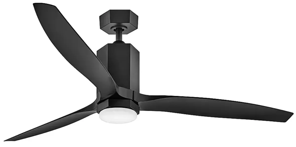 60" Hinkley Facet Matte Black LED Smart Outdoor Ceiling Fan