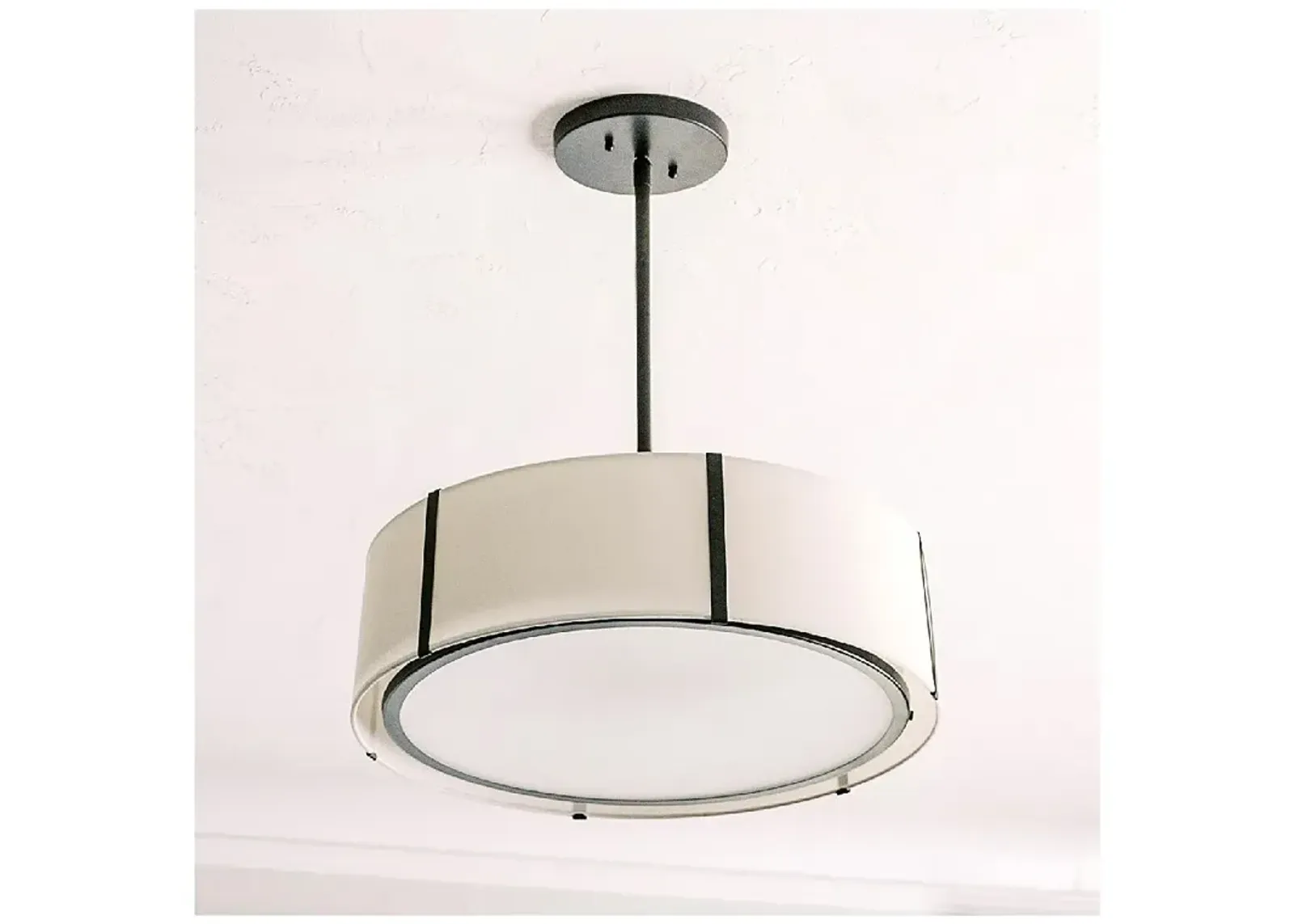 Crystorama Fulton 24" Wide Black Drum Pendant Light