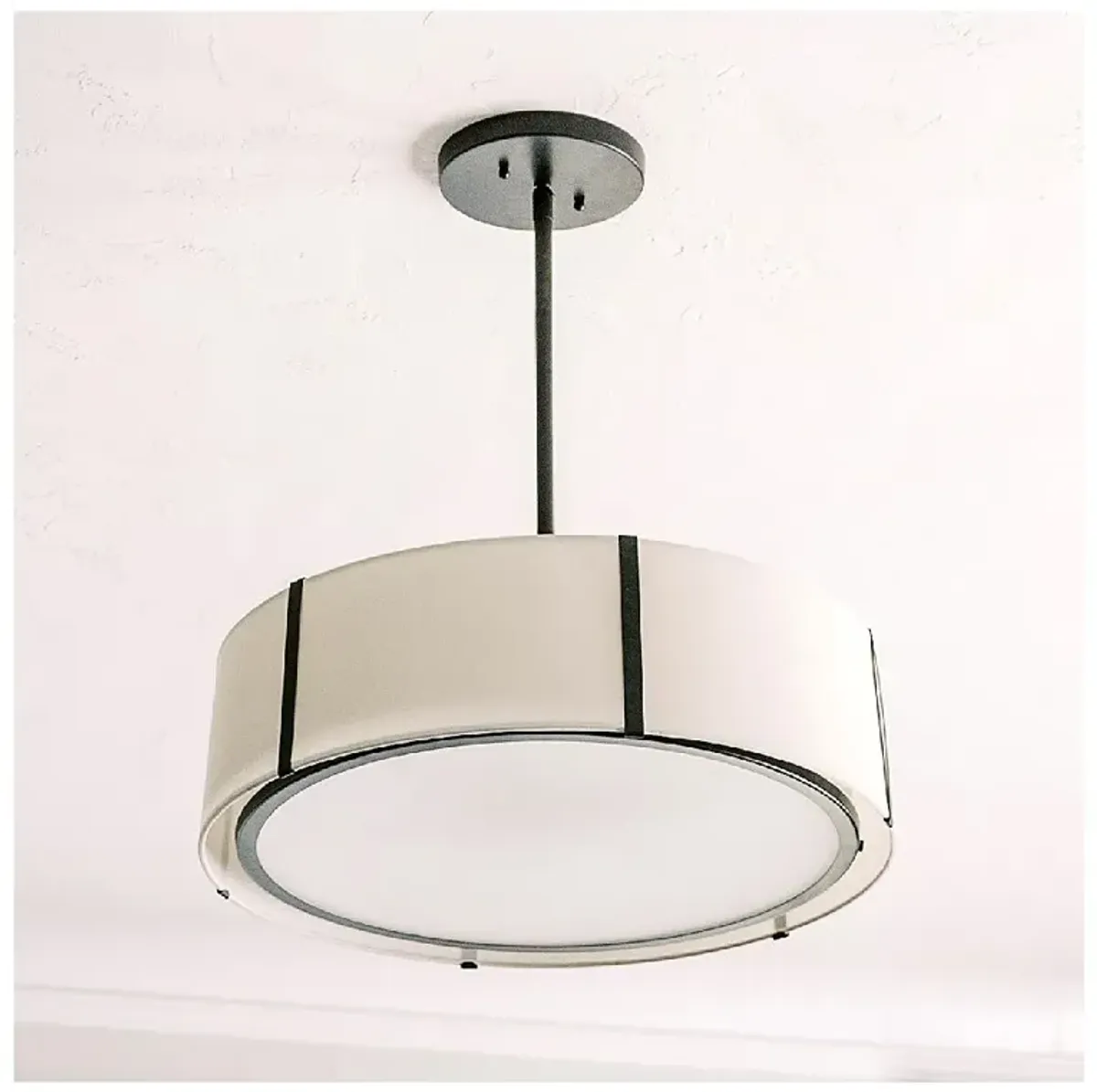 Crystorama Fulton 24" Wide Black Drum Pendant Light