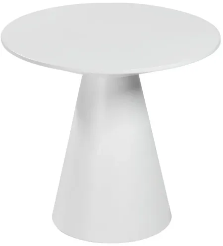 Wesley 23 1/2" Wide White Lacquered Wood Round Side Table