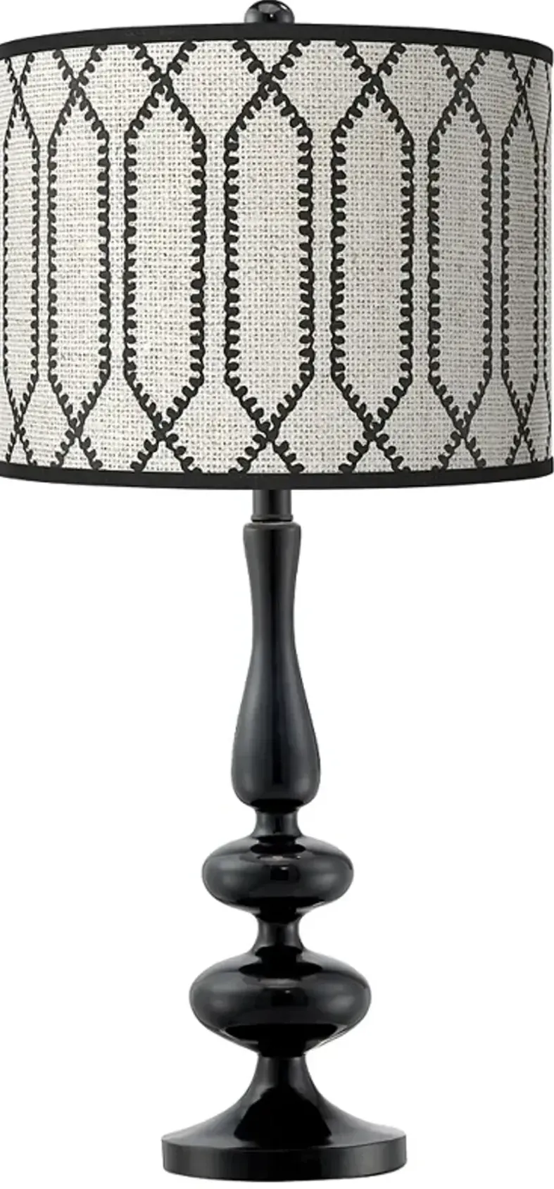 Rustic Chic Giclee Paley Black Table Lamp