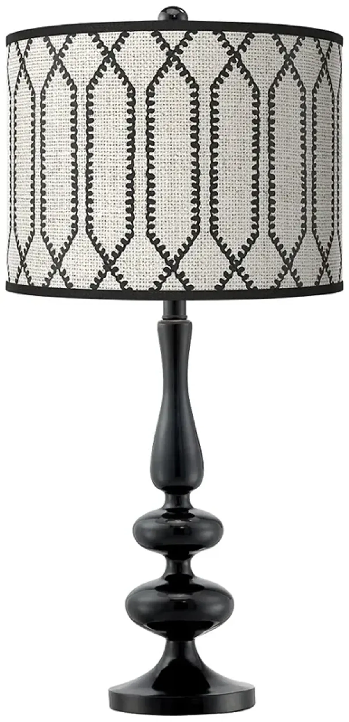 Rustic Chic Giclee Paley Black Table Lamp