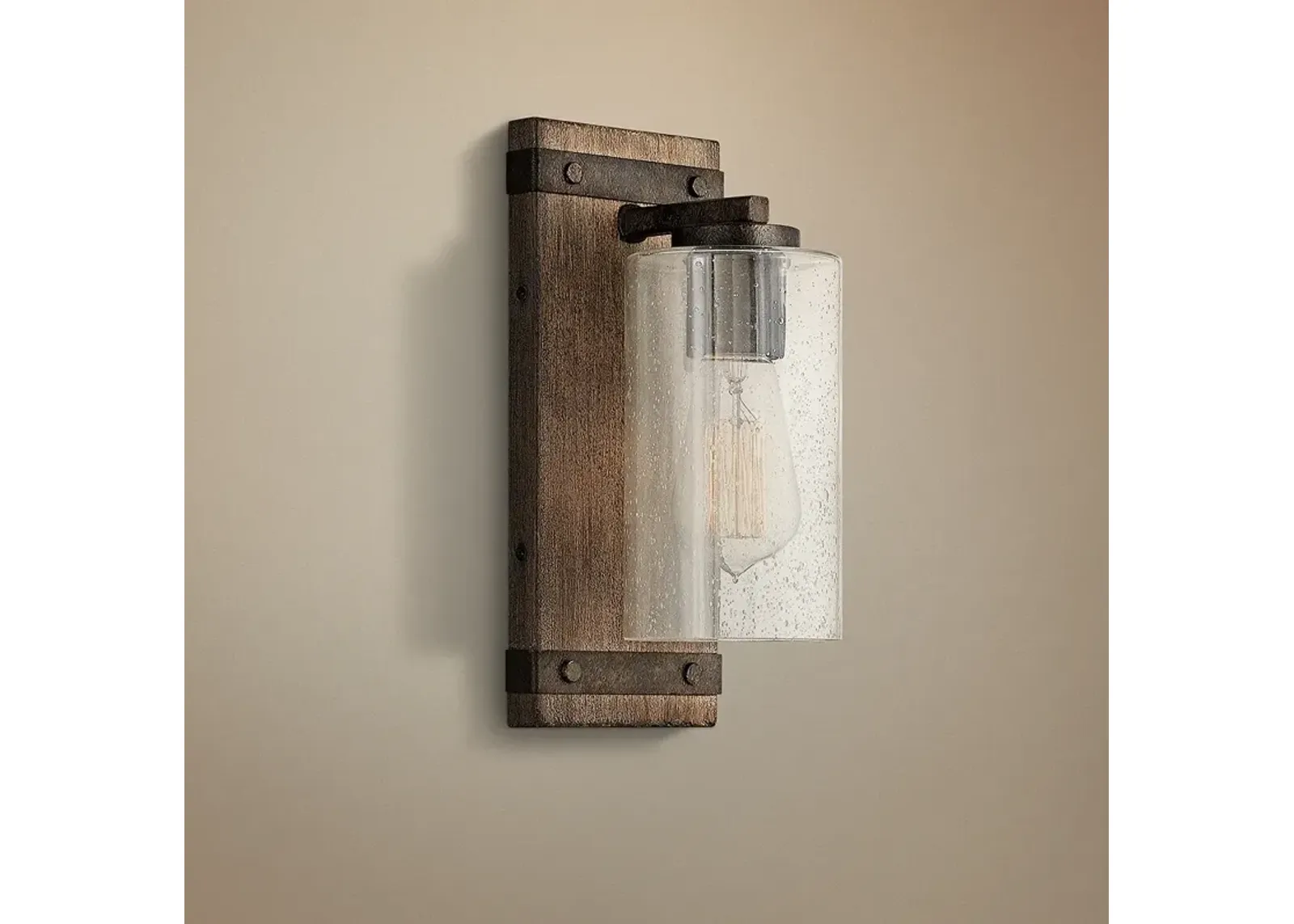 Hinkley Sawyer 11" High Sequoia Wood Finish Rustic Wall Sconce