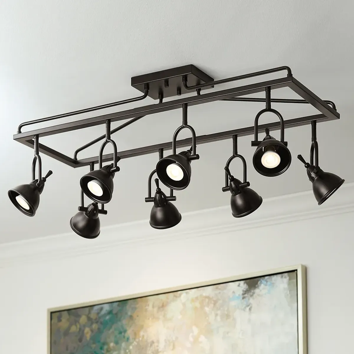 ProTrack Kane 36" Wide 8-Light Dark Bronze Cage Style Light Fixture