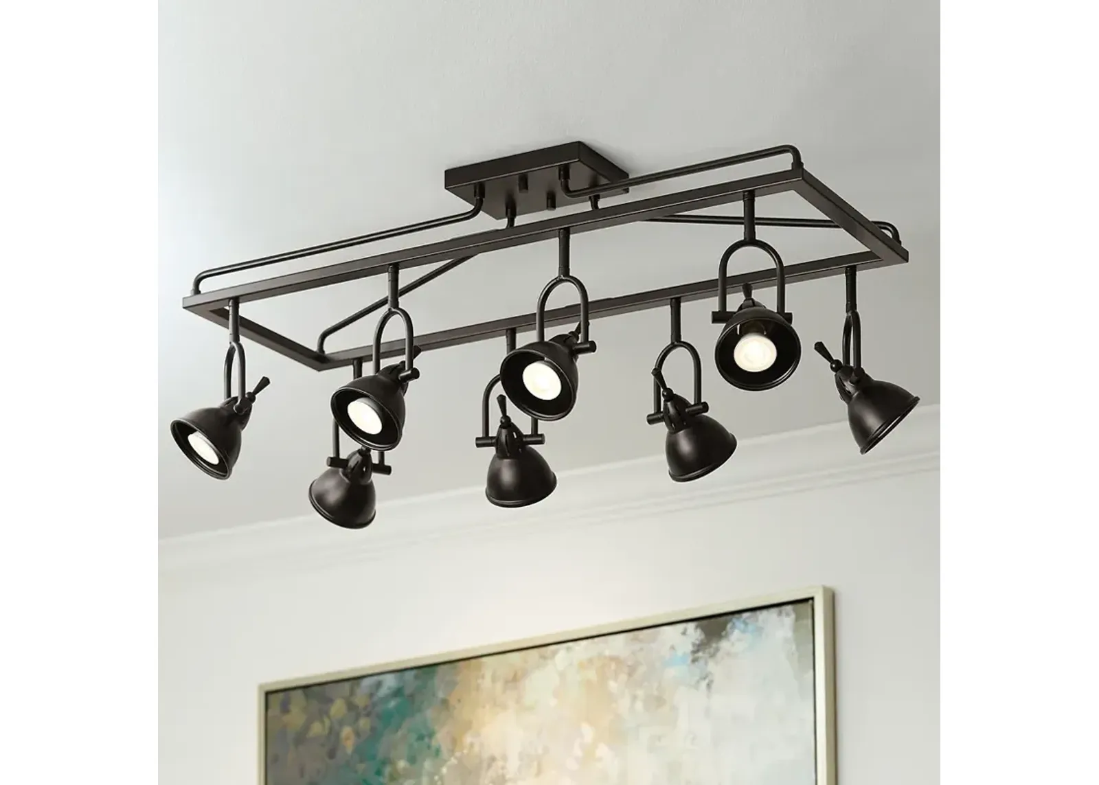 ProTrack Kane 36" Wide 8-Light Dark Bronze Cage Style Light Fixture