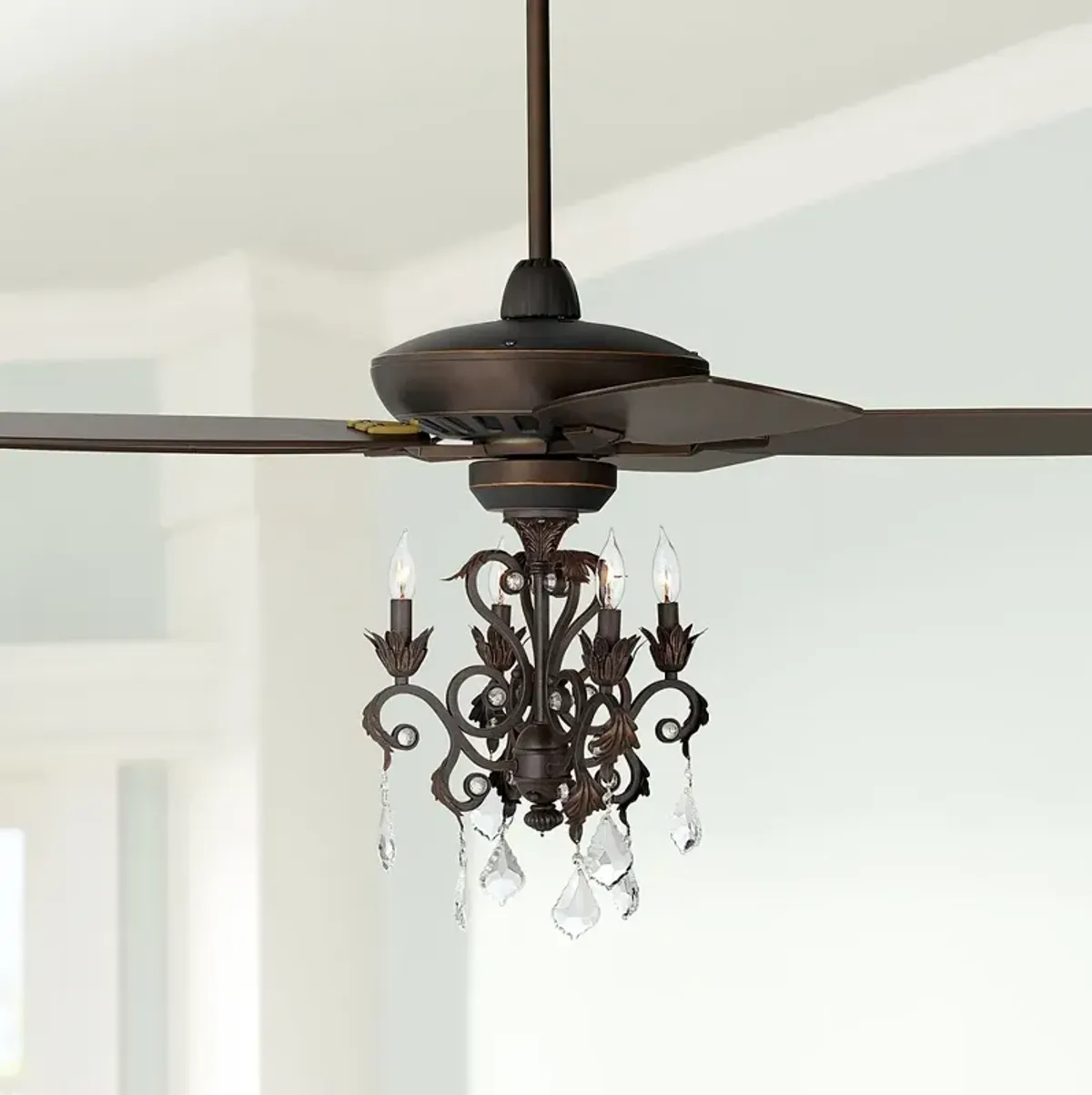 52" Casa Journey Oil-Rubbed Bronze Crystal LED Ceiling Fan