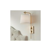 Possini Euro Design Cartwright Warm Antique Brass Plug-In Wall Lamp