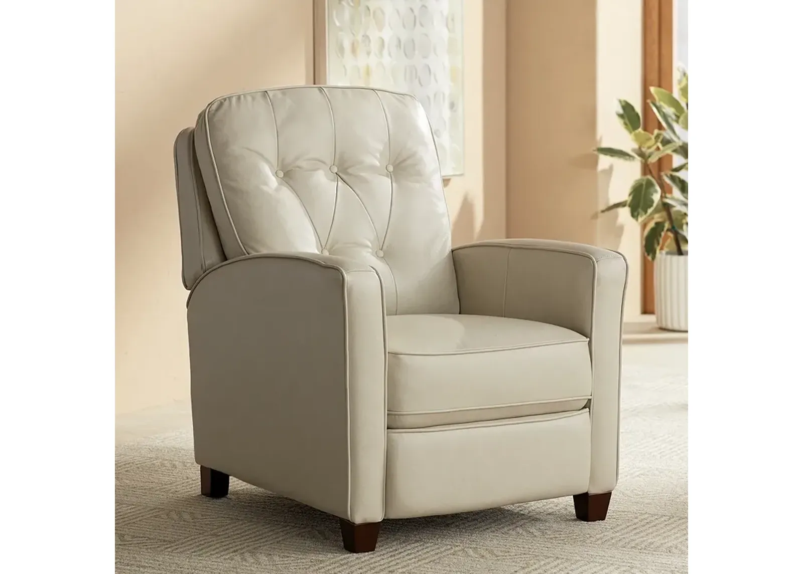 Livorno Pearl Leather 3-Way Recliner Chair