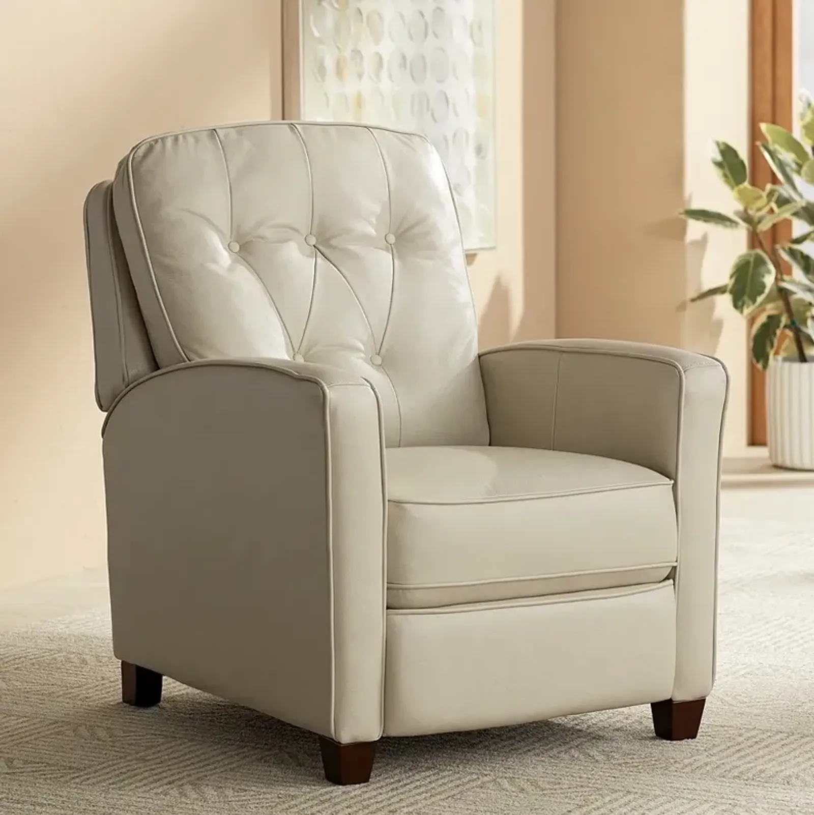 Livorno Pearl Leather 3-Way Recliner Chair