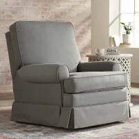 Peyton Slate Gray Glider Recliner Chair with USB Port