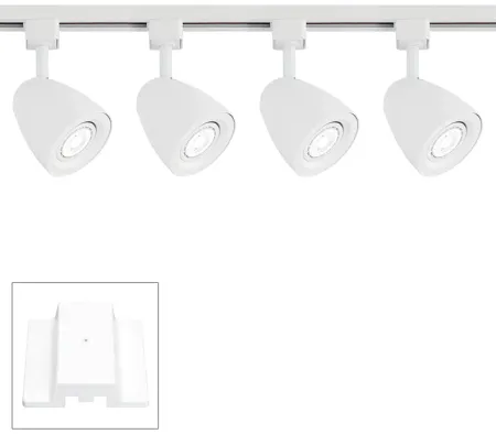 Ian 4-Light White LED Track Fixture with Floating Canopy