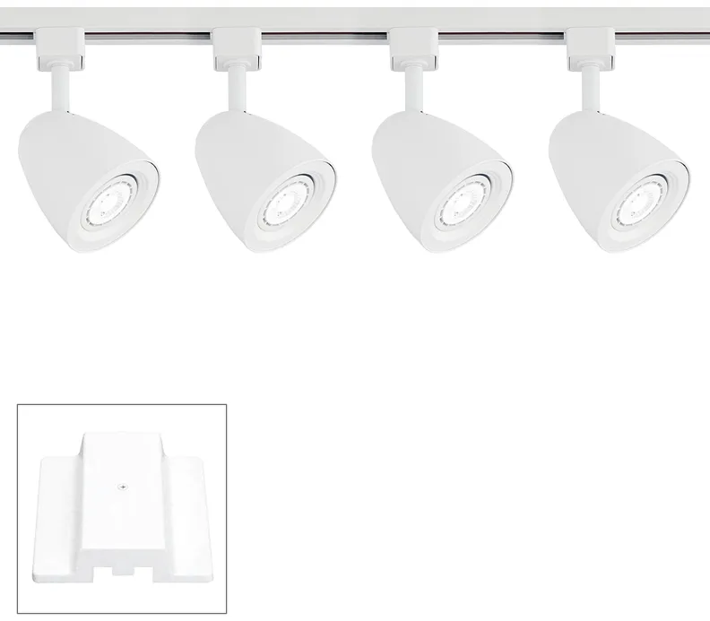 Ian 4-Light White LED Track Fixture with Floating Canopy