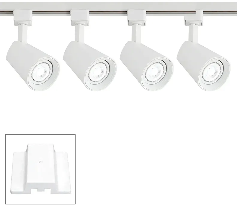 Juan 4-Light White LED Track Fixture with Floating Canopy