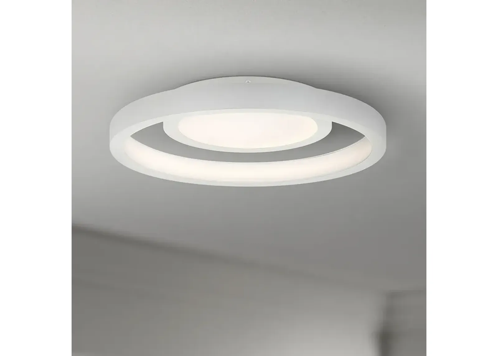 George Kovacs Knock Out 14" Wide White LED Modern Ceiling Light